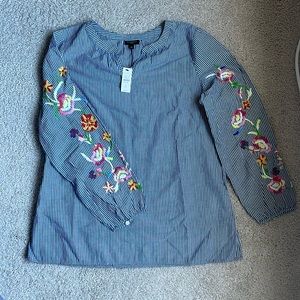 NWT Talbots Cotton Embroidered Shirt